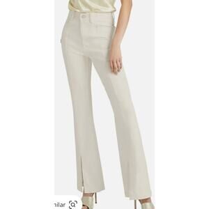 Cinq á Sept Shanis Pant High Waist Flare with Slit  Color Creme Size 10. NWOT